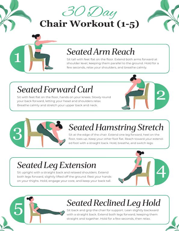 30-Day Chair Workout for Seniors (Free Printable PDF)
